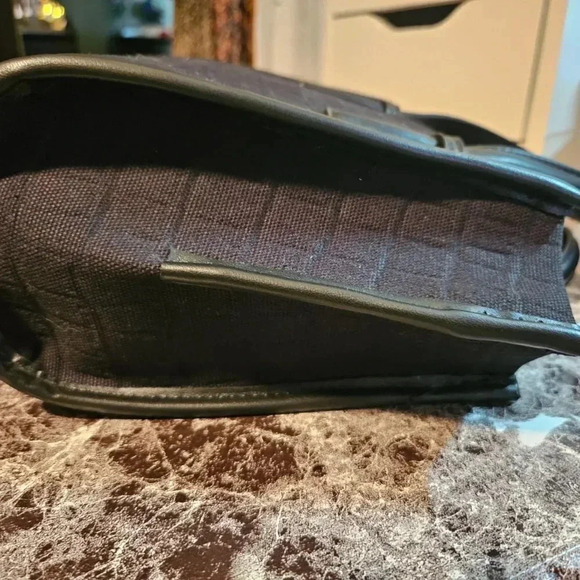 Zara | Black Mock Croc Mini Tote Bag/Faux Leather  and Fabric Satchel - Picture 14 of 15